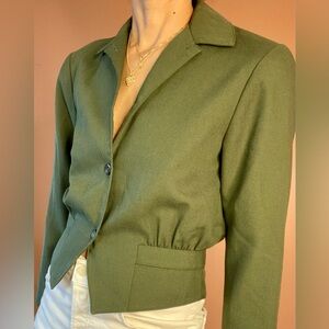 Vintage Wool Blend Cropped Military Jacket That’s Me
